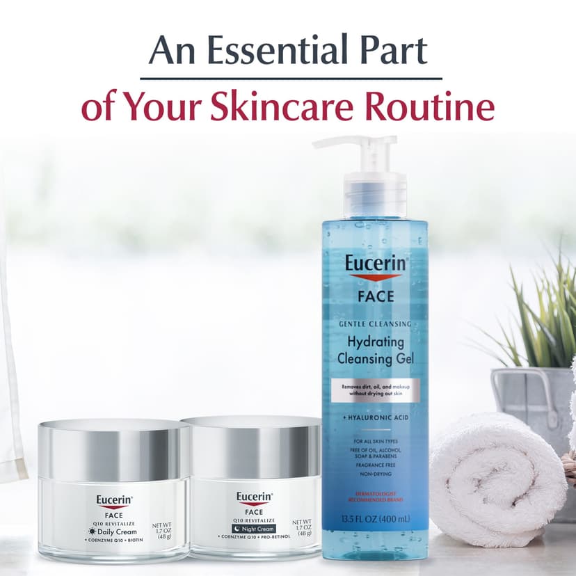Eucerin, 面部，Q10 煥活日霜，無香，1.7 盎司（48 克）