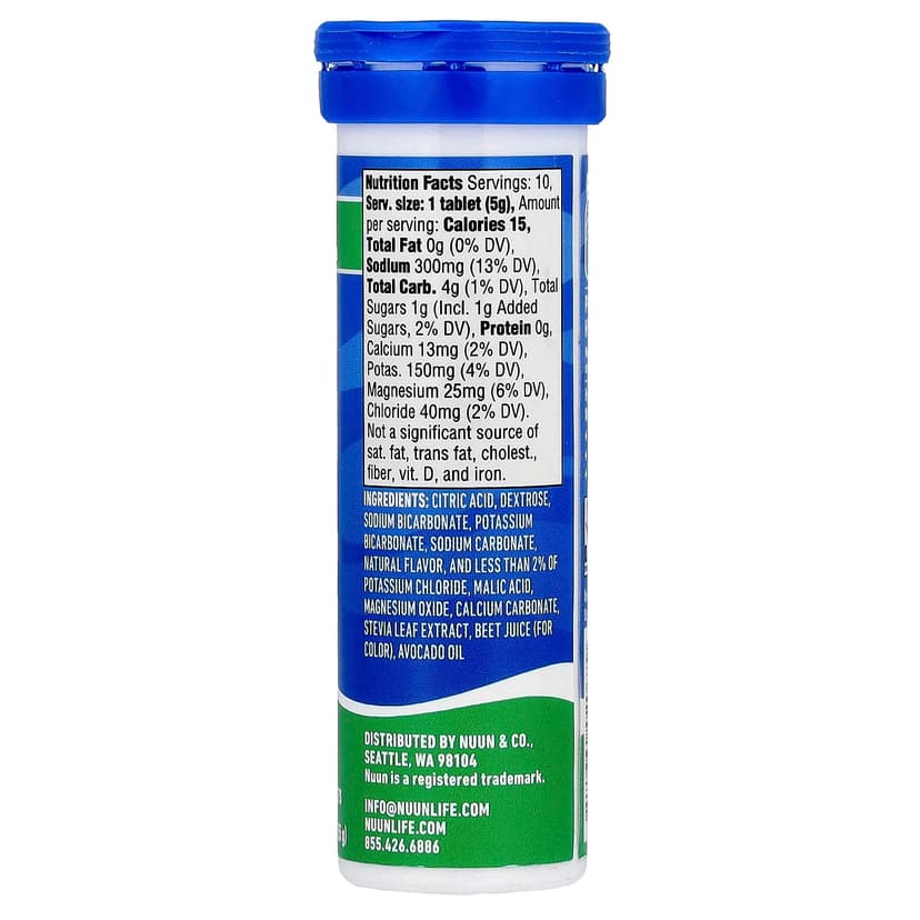 Nuun, 運動補水，泡騰電解質飲品，西瓜味，10 片