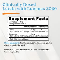 Doctor's Best, 葉黃素，Lutemax 2020，20 毫克，180 粒軟膠囊