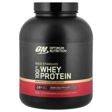 Optimum Nutrition, 金標準® 全乳清蛋白，雙重濃鬱巧克力味，5.05 磅（2.29 千克）