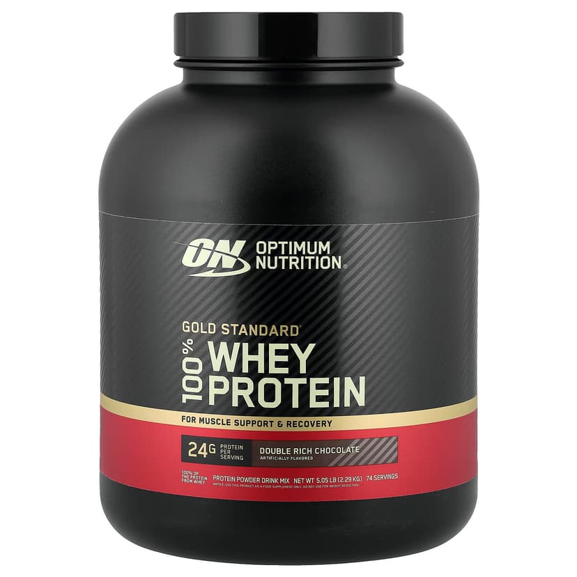 Optimum Nutrition, 金標準® 全乳清蛋白，雙重濃鬱巧克力味，5.05 磅（2.29 千克）