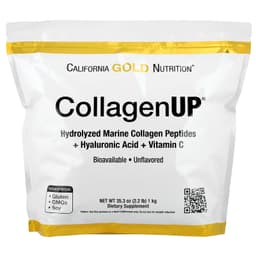 California Gold Nutrition, CollagenUP®，水解海洋膠原蛋白肽 + 透明質酸和維他命 C，原味，2.2 磅（1 千克）