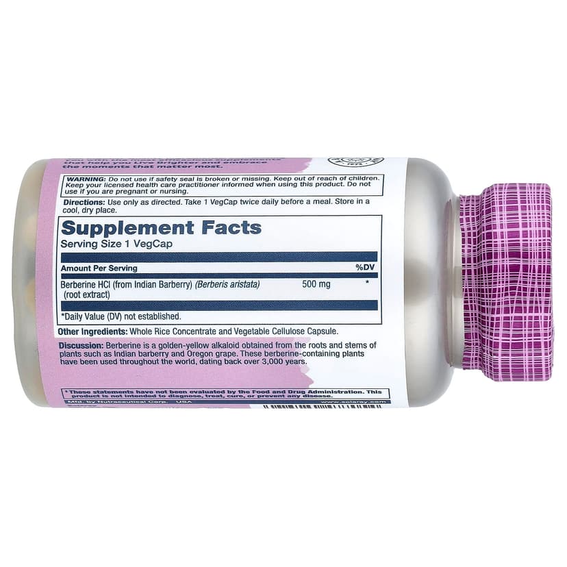 Solaray, Berberine, 500mg, 60 VegCaps