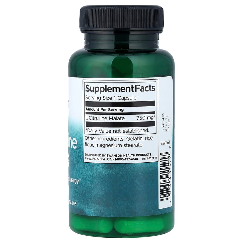 Swanson Vitamins, L-瓜氨酸蘋果酸，750 毫克，60 粒膠囊