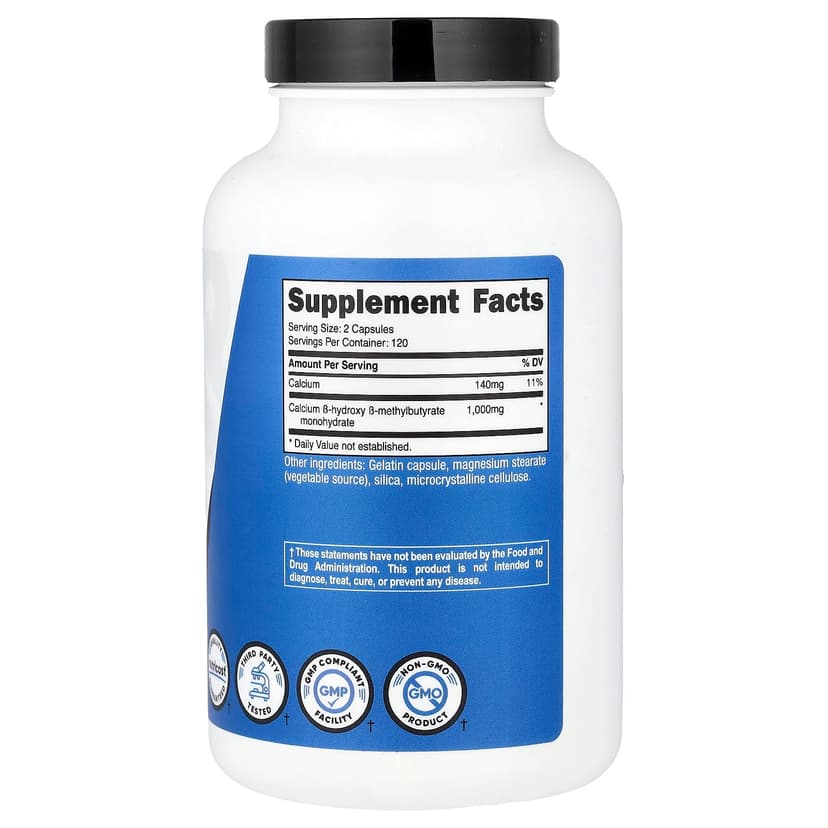 Nutricost, HMB，β-羥基-β-甲基丁酸，240 粒膠囊（每粒 500 毫克）