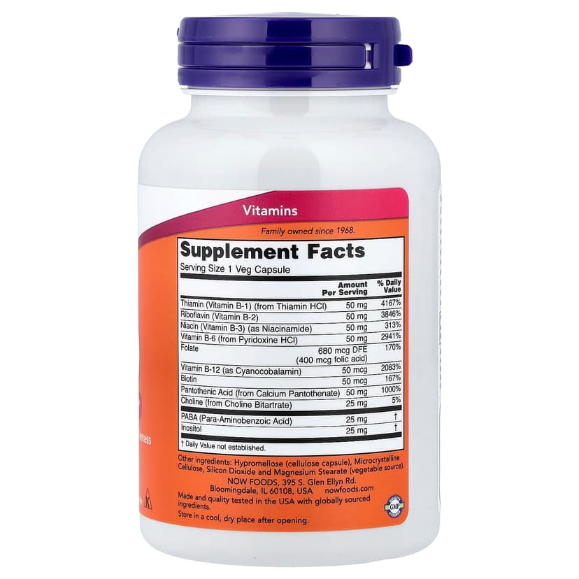 NOW Foods, 維他命 B-50，100 粒素食膠囊