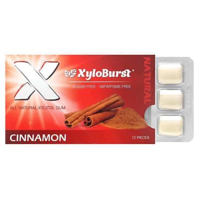 Xyloburst, 木糖醇口香糖，肉桂味，12 片