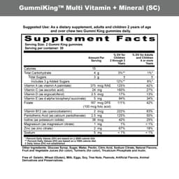 GummiKing, 兒童多維他命 + 礦物質軟糖，草莓、橙子、檸檬、葡萄、櫻桃和葡萄柚味，60 粒