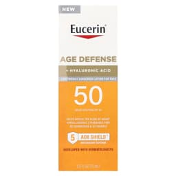 Eucerin, Age Defense，輕盈面部抗曬乳液，SPF 50，無香型，2.5 液量盎司（75 毫升）