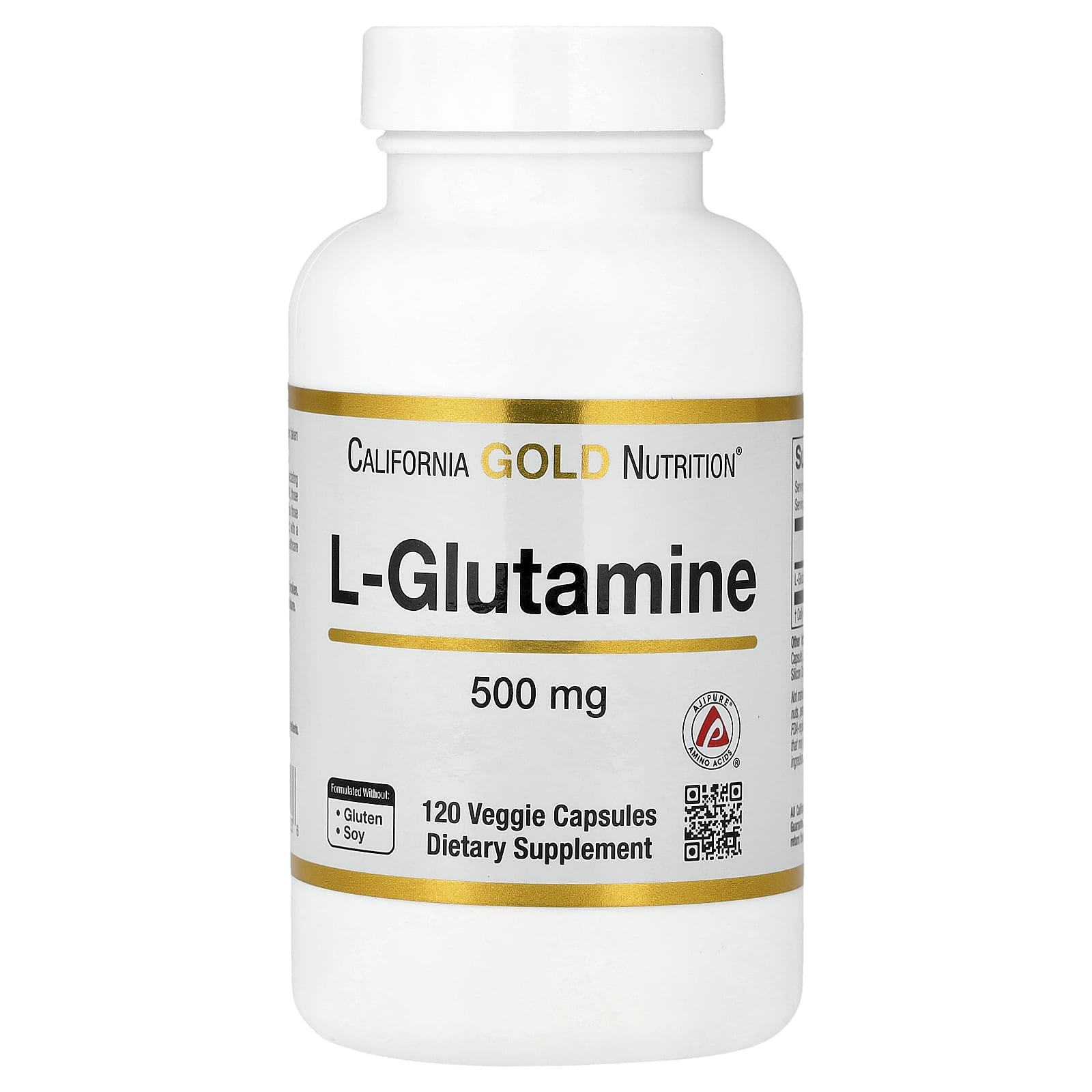 California Gold Nutrition, L-谷氨酰胺，AjiPure，120 粒素食膠囊（每粒 500 毫克）