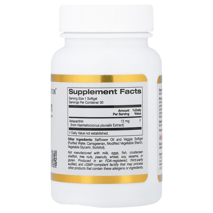 California Gold Nutrition, 蝦青素，Astalif® 全冰島，12 毫克，30 粒素食軟膠囊