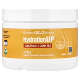 California Gold Nutrition, HydrationUP®，含鈣、鉀、維他命 C 和維他命 E 的電解質混合飲品，柑橘味，8 盎司（227 克）
