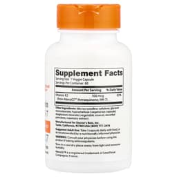 Doctor's Best, 天然維他命 K2 MK-7，含 MenaQ7，100 微克，60 粒素食膠囊