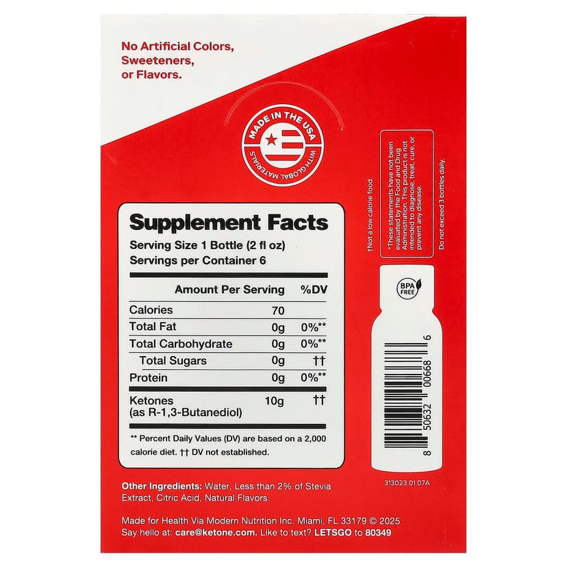 Ketone-IQ, Classic Multiserving，6 瓶，每瓶 2 液量盎司（59 毫升）