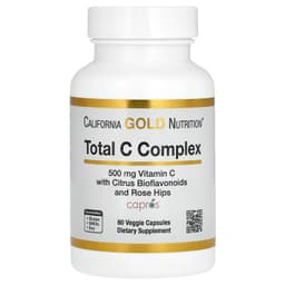 California Gold Nutrition, Total C 複合物，含抗壞血酸、餘甘子提取物、柑橘生物類黃酮和玫瑰果提取物，500 毫克，60 粒素食膠囊