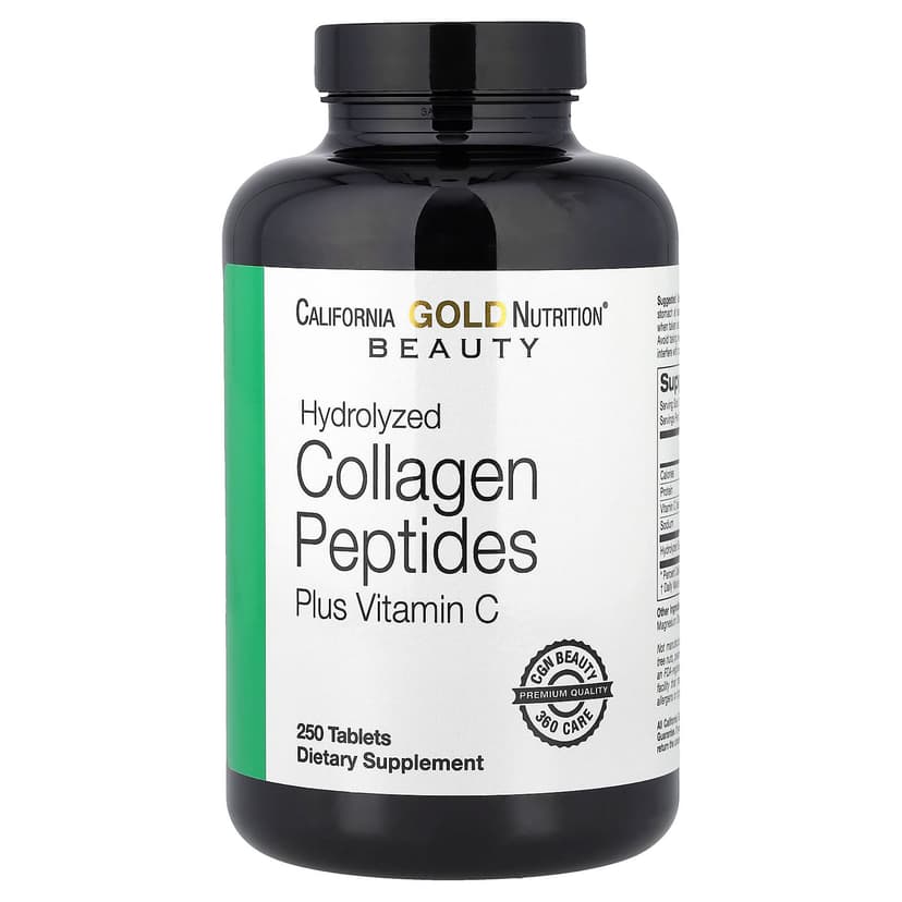 California Gold Nutrition, 水解膠原蛋白肽，I 型和 III 型，維他命 C，250 片