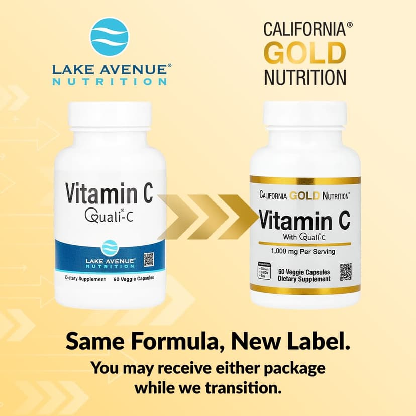 California Gold Nutrition, 維他命 C，Quali®-C，1,000 毫克，60 粒素食膠囊