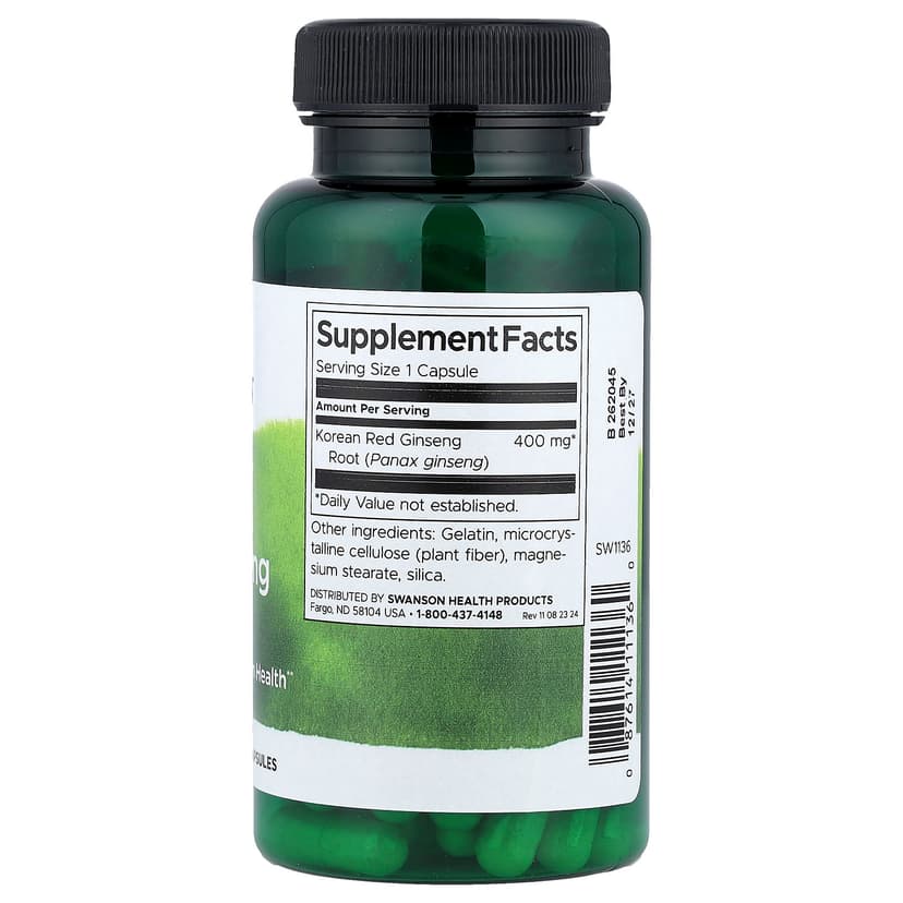 Swanson Vitamins, 多面®高麗紅參根，400 毫克，90 粒膠囊