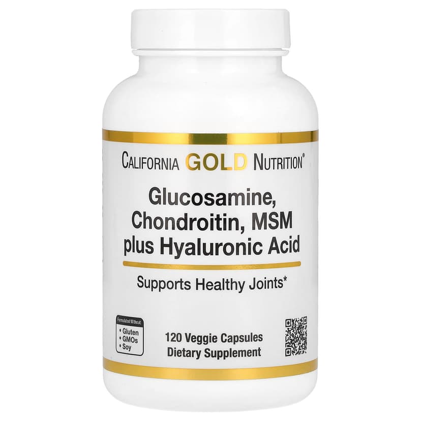 California Gold Nutrition, 葡萄糖胺軟骨素，MSM 加透明質酸，120 粒素食膠囊