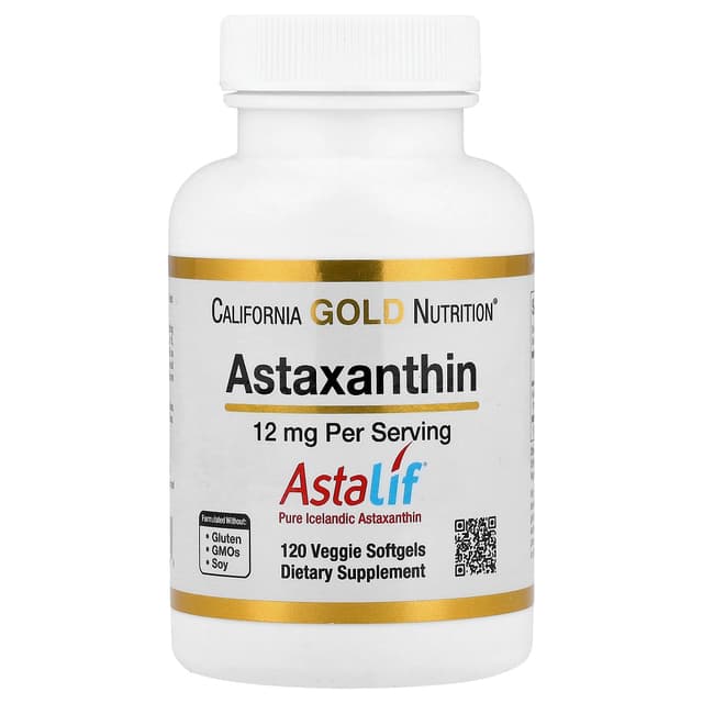 California Gold Nutrition, 蝦青素，Astalif® 全冰島，12 毫克，120 粒素食軟膠囊