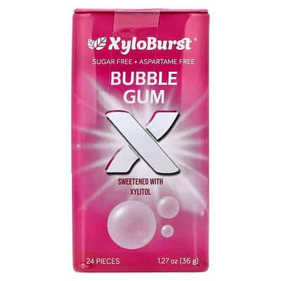 Xyloburst, 木糖醇口香糖，泡泡糖，24 片，1.27 盎司（36 克）