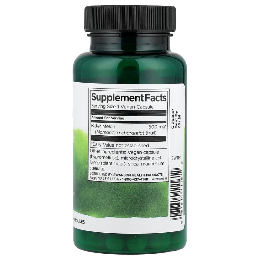Swanson Vitamins, 多面®苦瓜，500 毫克，60 粒全素膠囊