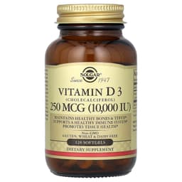 Solgar, 維他命 D3 （膽鈣化醇）軟膠囊，250 微克 (10000 IU)，120 粒裝