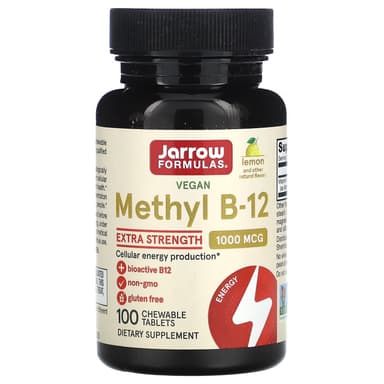 Jarrow Formulas, 甲基 B-12，檸檬味，1,000 微克，100 塊咀嚼錠劑