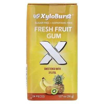 Xyloburst, 木糖醇口香糖，新鮮水果味，24 片，1.27 盎司（36 克）