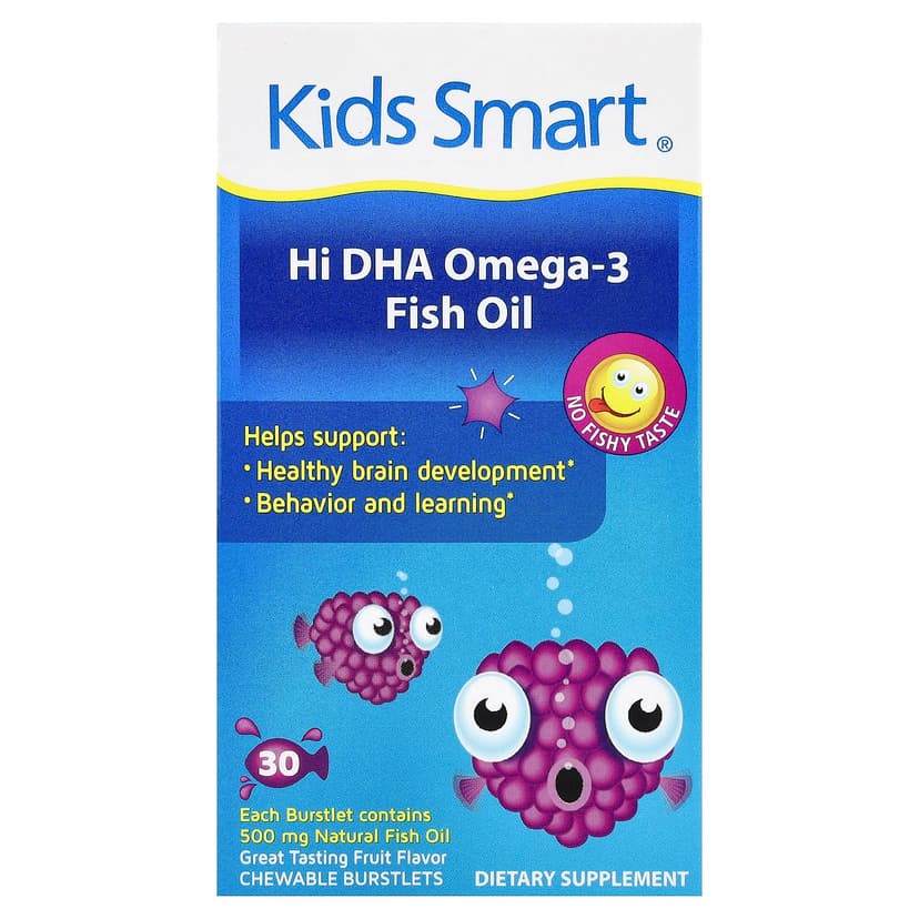 Kids Smart, Kids Smart®，Hi DHA-Omega 3 魚油，水果味，30 粒咀嚼軟膠囊