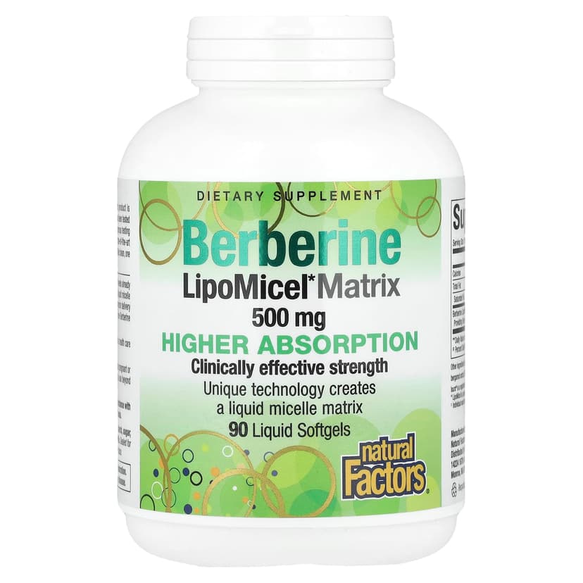 Natural Factors, Berberine LipoMicel Matrix，90 粒液體軟膠囊