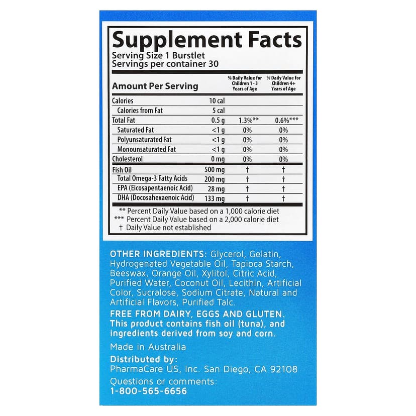 Kids Smart, Kids Smart®，Hi DHA-Omega 3 魚油，水果味，30 粒咀嚼軟膠囊