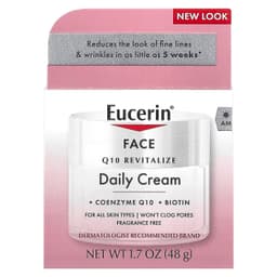 Eucerin, 面部，Q10 煥活日霜，無香，1.7 盎司（48 克）