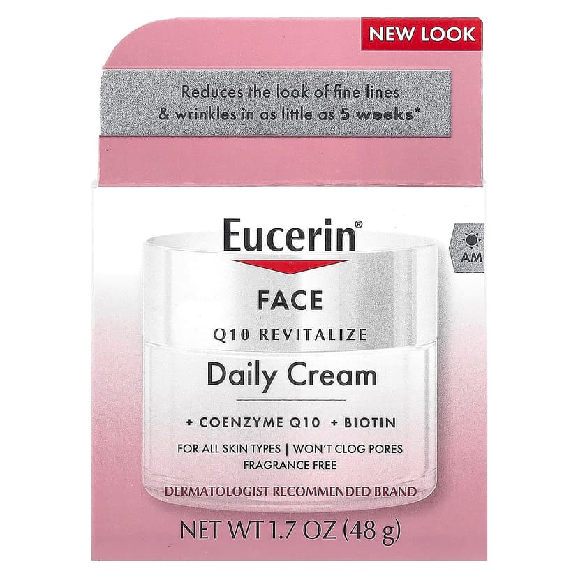 Eucerin, 面部，Q10 煥活日霜，無香，1.7 盎司（48 克）