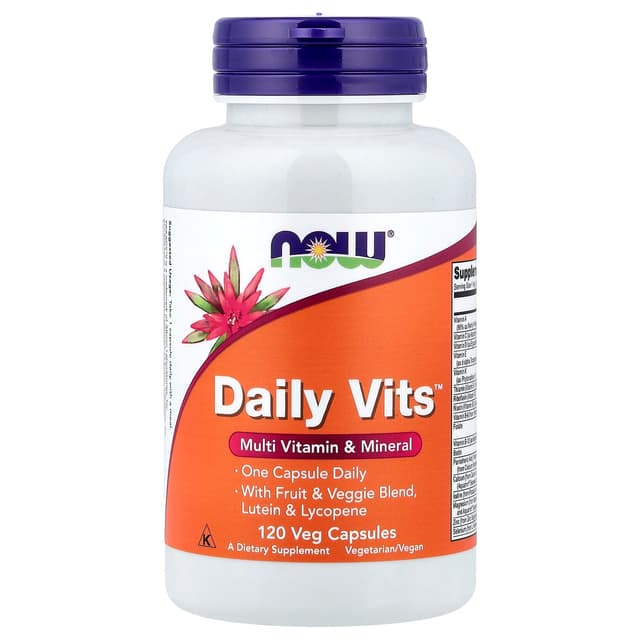 NOW Foods, Daily Vits™，多維他命和礦物質，120 粒素食膠囊
