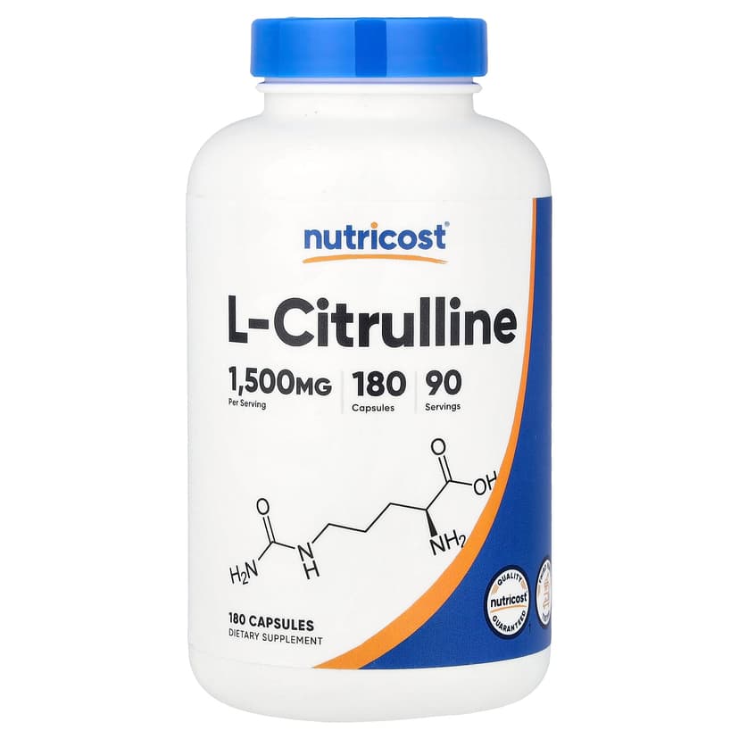 Nutricost, L-瓜氨酸，1500 毫克，180 粒膠囊（每粒膠囊 750 毫克）