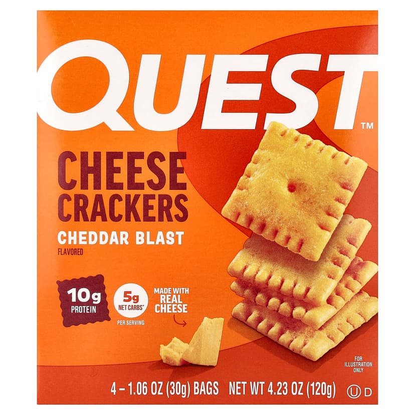 Quest Nutrition, 乳酪餅乾，勁爆切達乳酪，4 袋，每袋 1.06 盎司（30 克）