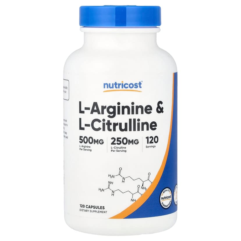 Nutricost, L-精氨酸和 L-瓜氨酸，120 粒膠囊