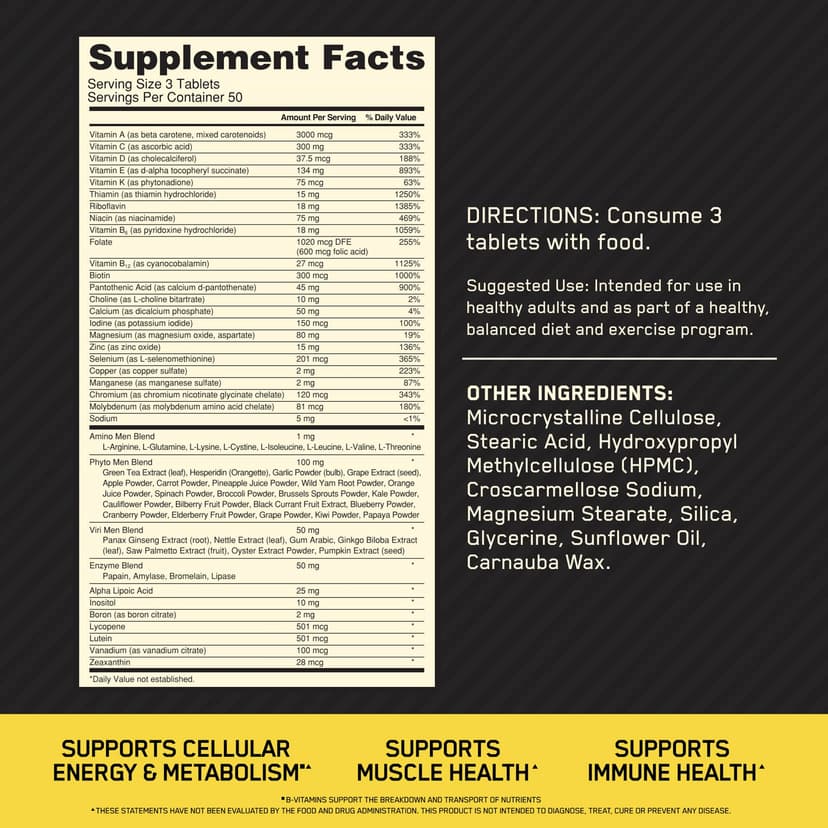 Optimum Nutrition, Opti-Men 男性複合維他命，150 片