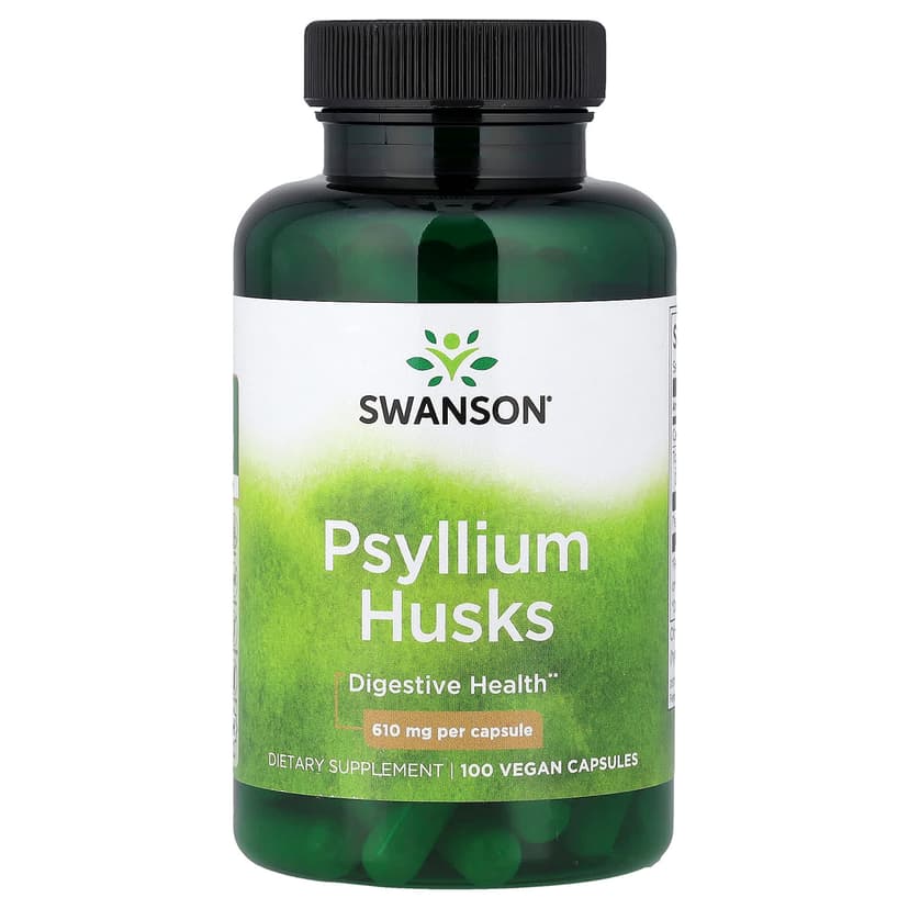 Swanson Vitamins, 車前子殼全素膠囊，610 毫克，100 粒