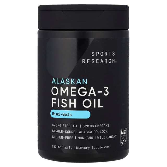 Sports Research, Omega-3 魚油,迷你凝膠,120 粒軟膠囊