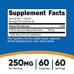 Nutricost, 牛磺熊去氧膽酸（TUDCA），250 毫克，60 粒膠囊