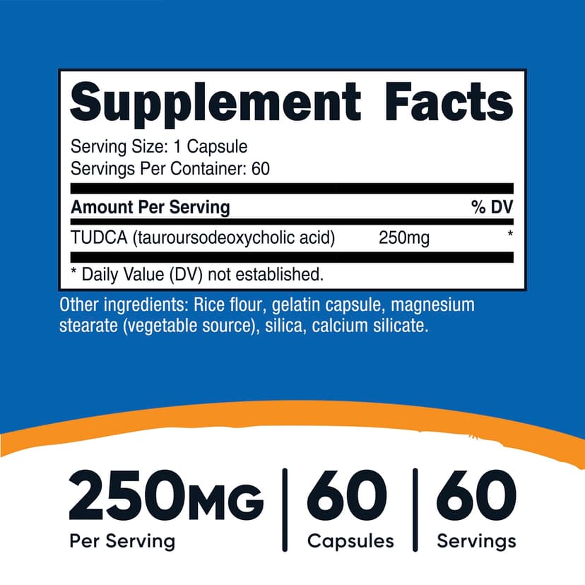 Nutricost, 牛磺熊去氧膽酸（TUDCA），250 毫克，60 粒膠囊