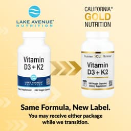California Gold Nutrition, 維他命 D3 + K2，240 粒素食膠囊