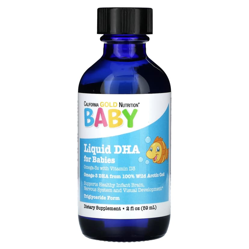 California Gold Nutrition, 嬰兒 DHA，含維他命 D3 和 EPA 的 Omega-3s，2 液量盎司（59 毫升）