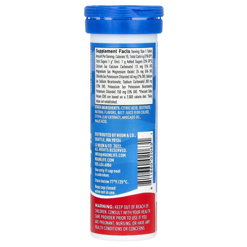 Nuun, 運動補水，泡騰電解質飲品，混合水果味，10 片