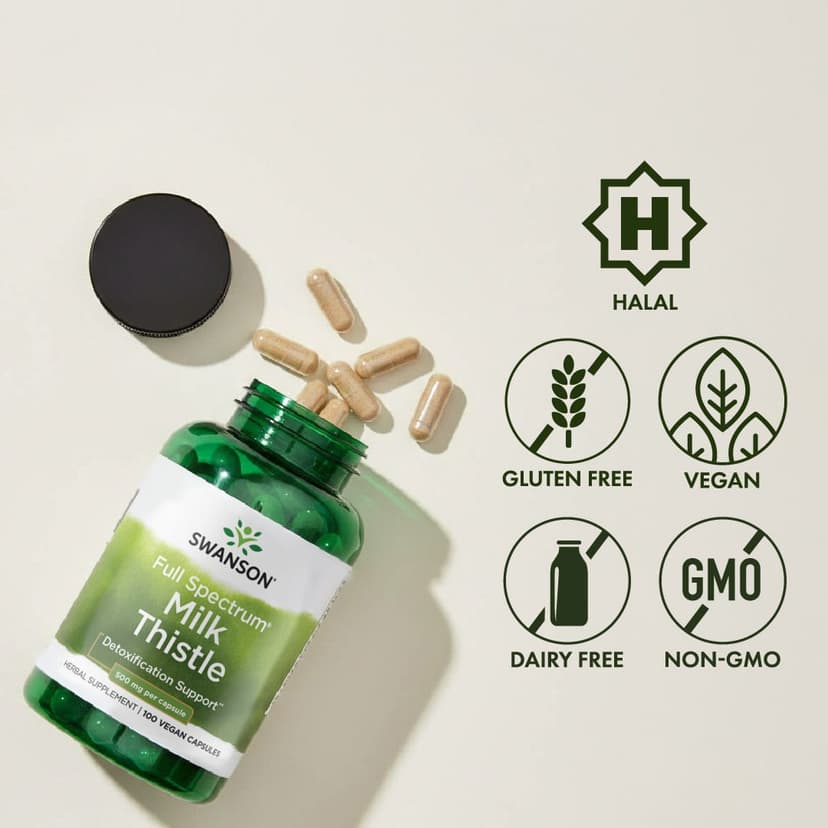Swanson Vitamins, Full Spectrum® 多面水飛薊全素膠囊，500 毫克，100 粒