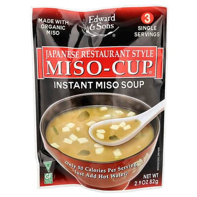 Edward & Sons, Miso-Cup®，日式餐館風味，3 份，2.9 盎司（82 克）