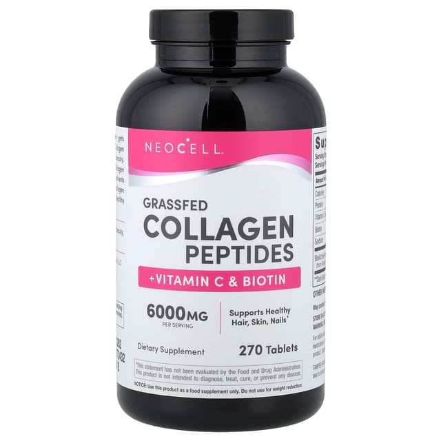 NeoCell, 草飼膠原蛋白肽 + 維他命 C 和生物維他命，270 片