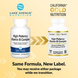 California Gold Nutrition, 優效維他命 B 複合物，含甲基葉酸和甲基 B12，90 粒素食膠囊